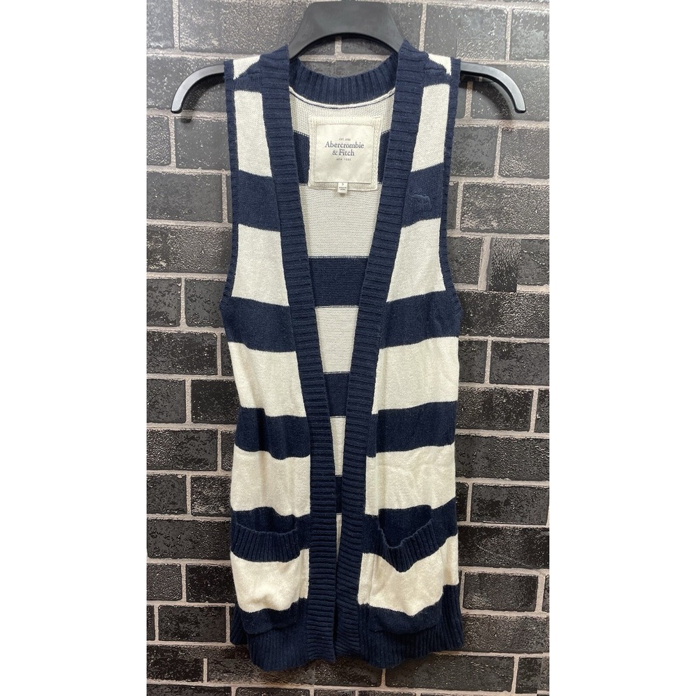 VTG Abercrombie‎ & Fitch Sweater Vest Cardigan Small Wool Rabbit Hair Pockets